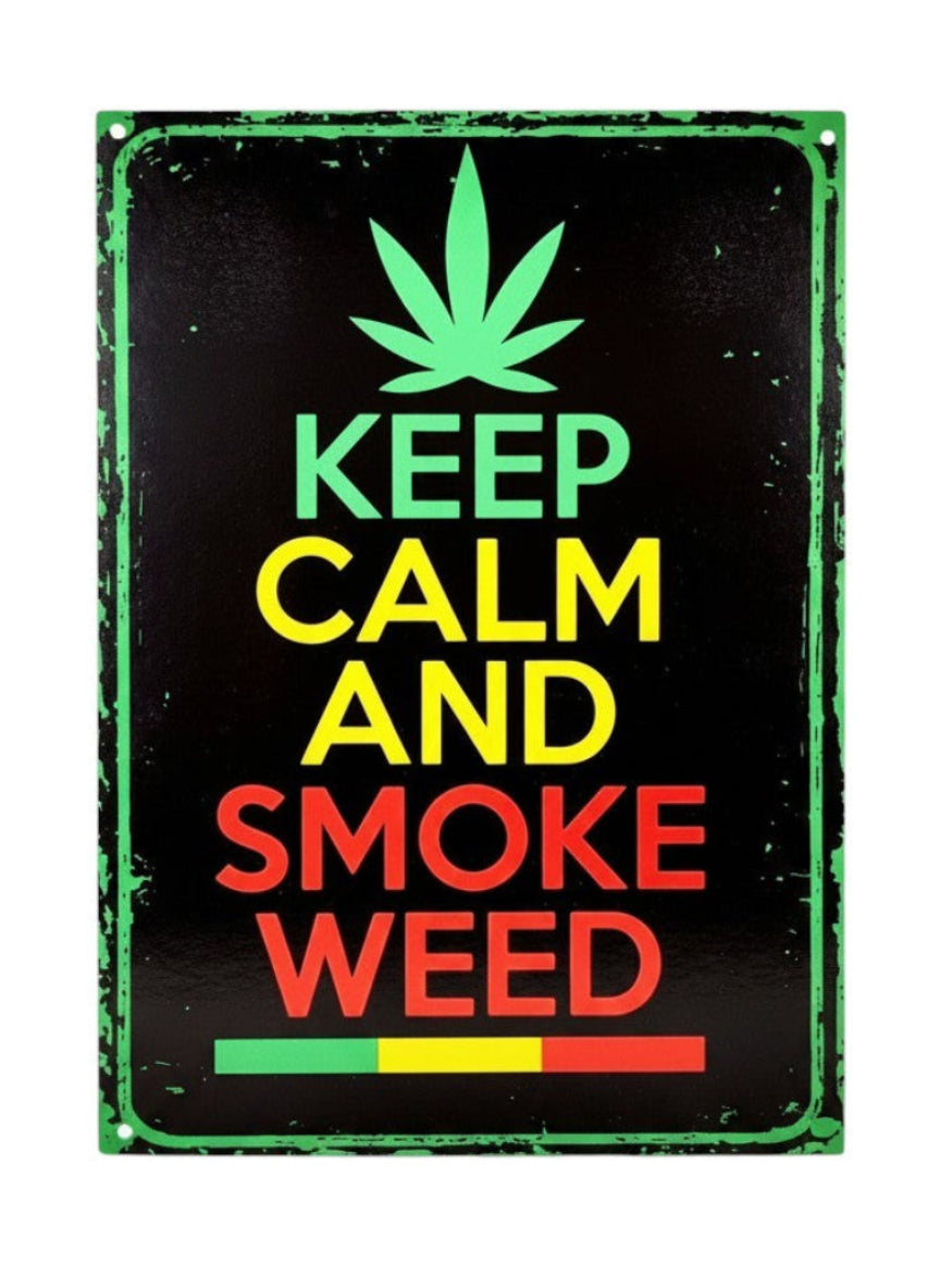 Keep Calm And Smoke Weed Ahşap Tablo