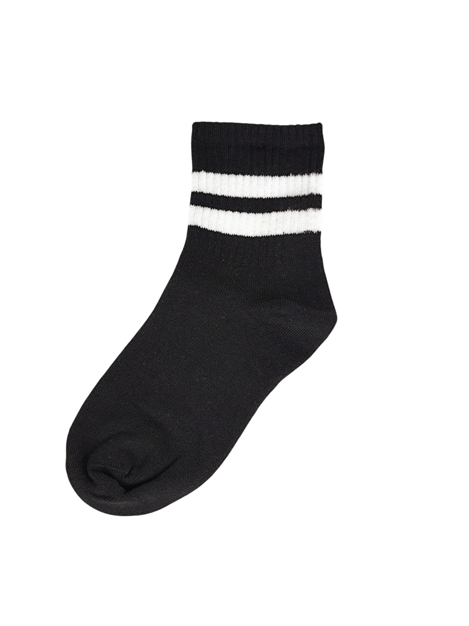 Siyah Beyaz Çizgili Soket Çorap 36-44