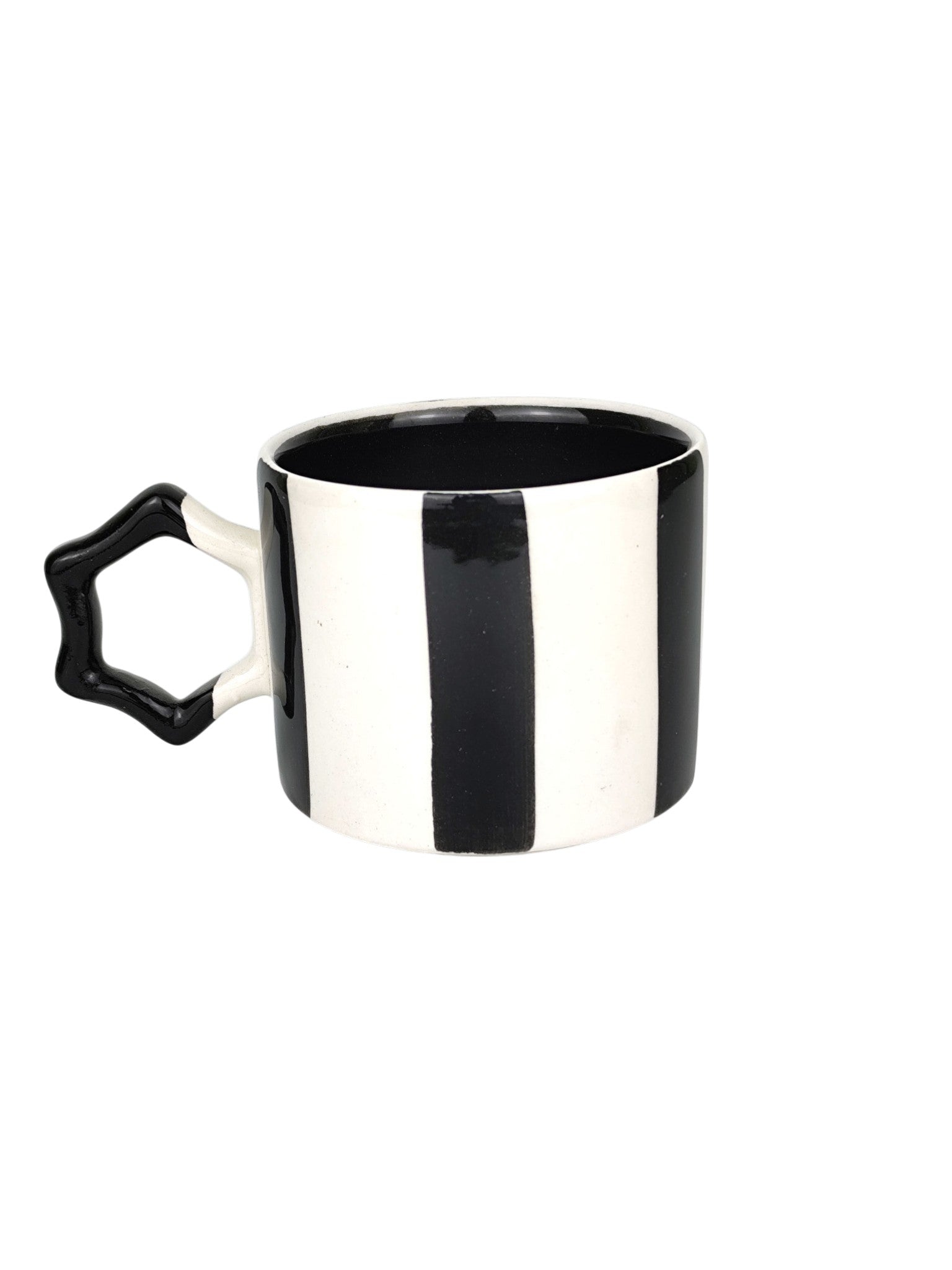 Siyah Beyaz Şeritli Yıldız Kupa