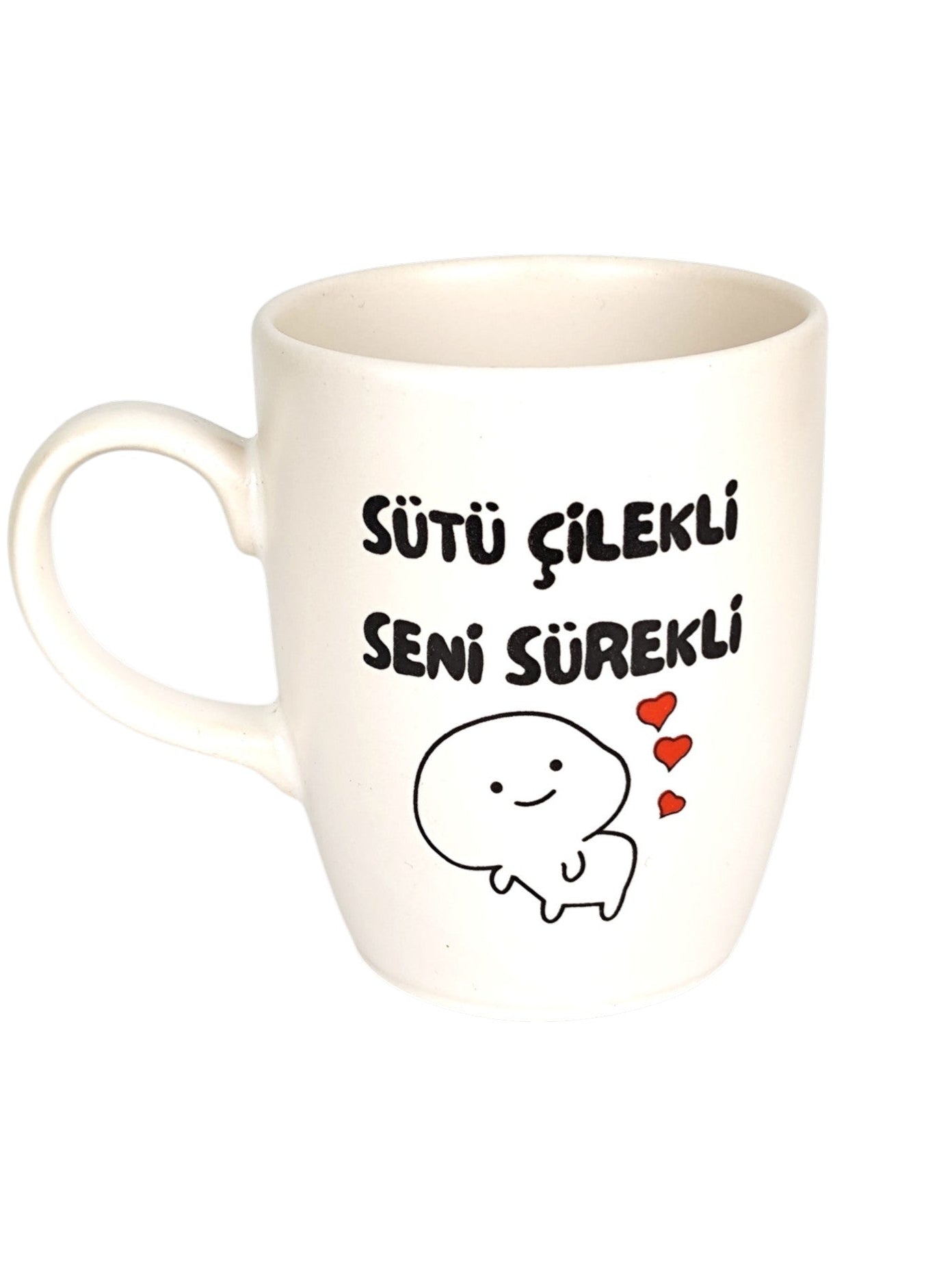Sütü Çilekli Seni Sürekli Oval Kupa