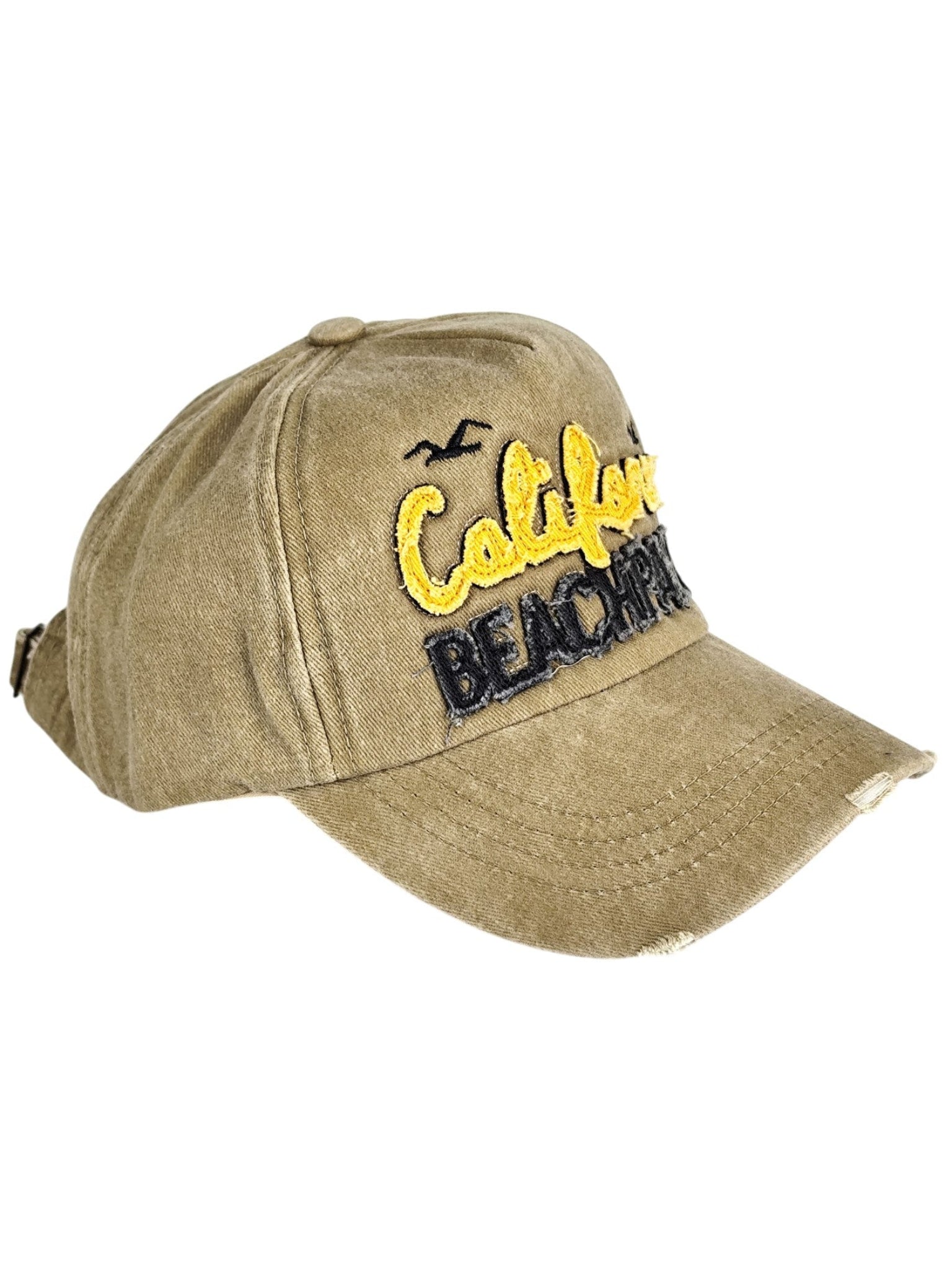 California Beach Party Bej Yıkamalı Nakışlı Şapka