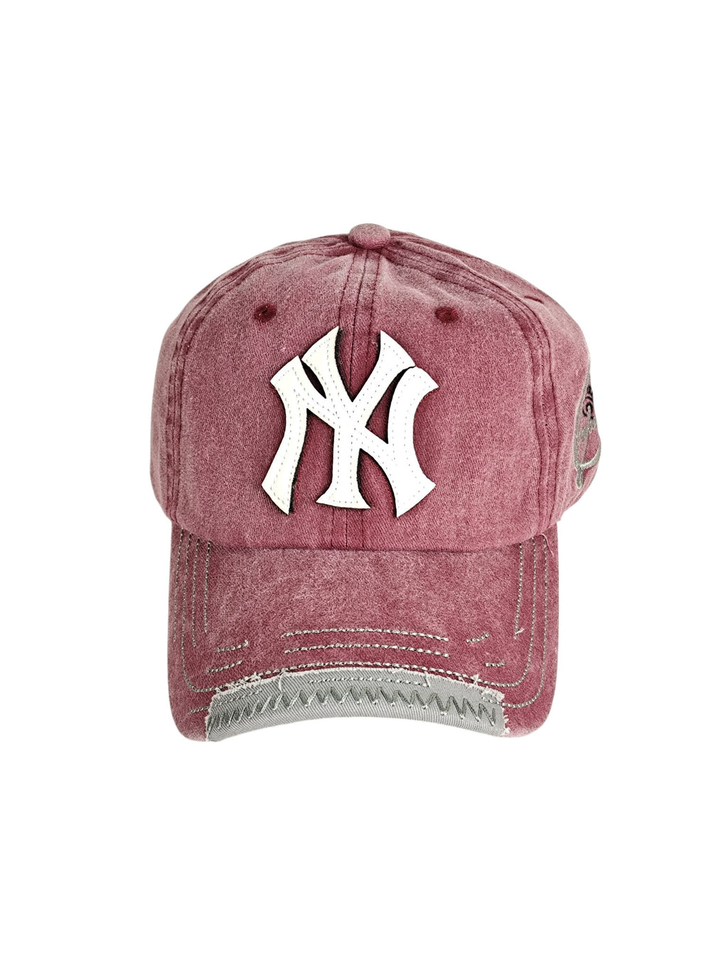 New York Yankees Kırmızı Yıkamalı Nakışlı Şapka