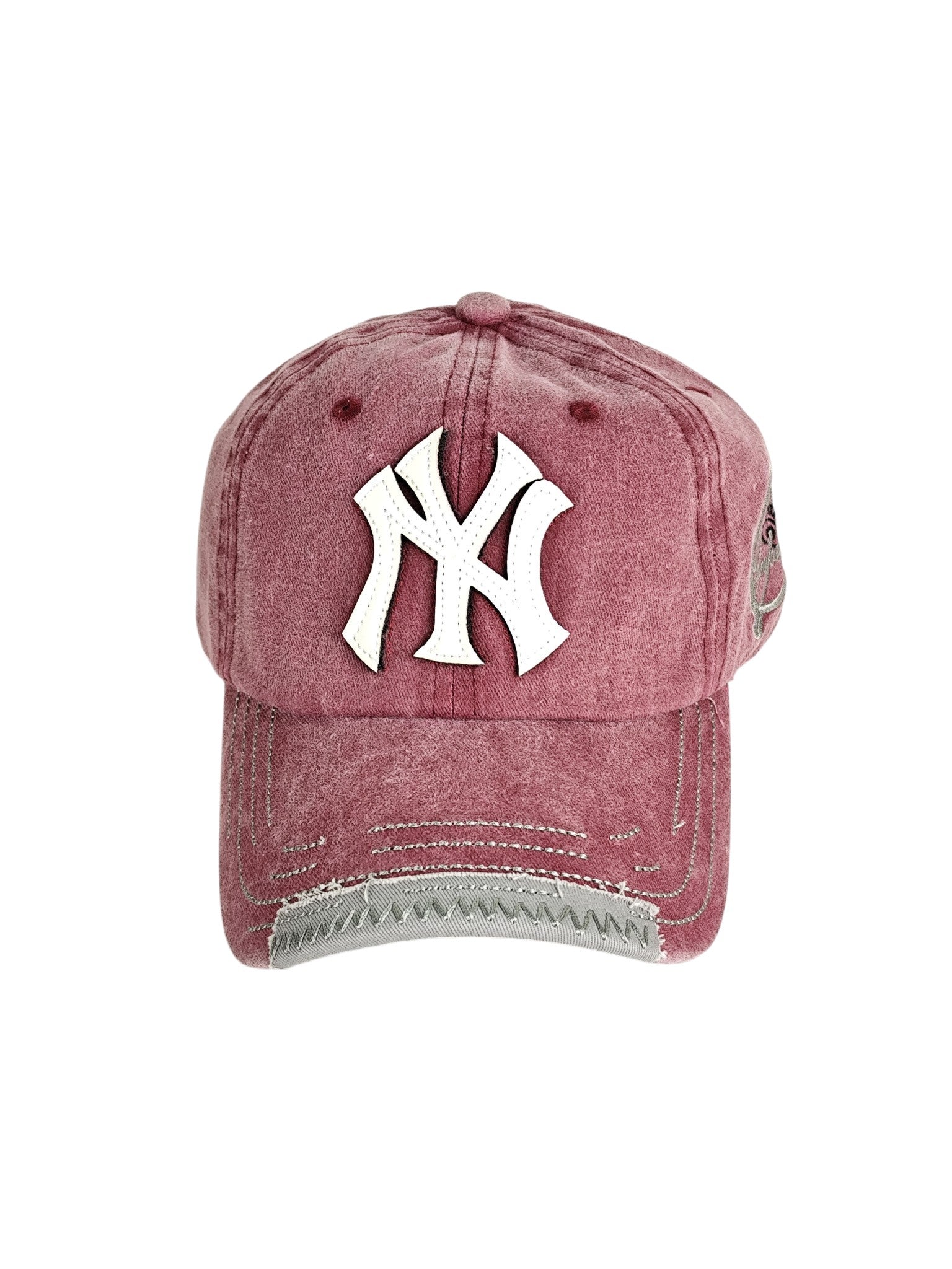 New York Yankees Kırmızı Yıkamalı Nakışlı Şapka